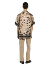 Silk twill Hawaiian shirt with floral print -  | Dolce &amp; Gabbana