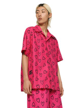 Cotton Hawaiian shirt with DG heart print -  | Dolce & Gabbana