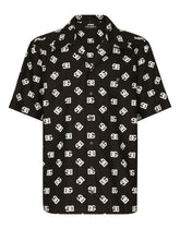 Cotton Hawaiian shirt with DG Monogram print -  | Dolce &amp; Gabbana