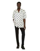 Silk Hawaiian shirt with DG Monogram print -  | Dolce & Gabbana