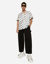 Silk Hawaiian shirt with DG Monogram print -  | Dolce & Gabbana