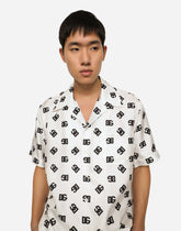 Silk Hawaiian shirt with DG Monogram print -  | Dolce & Gabbana