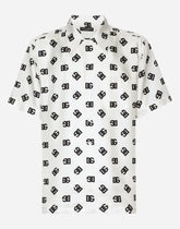 Silk Hawaiian shirt with DG Monogram print -  | Dolce & Gabbana