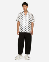 Silk Hawaiian shirt with DG Monogram print -  | Dolce & Gabbana