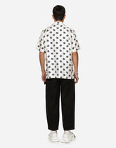 Silk Hawaiian shirt with DG Monogram print -  | Dolce & Gabbana