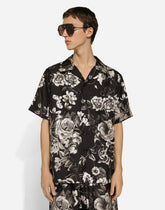 Silk Hawaiian shirt with floral print -  | Dolce & Gabbana