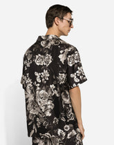 Silk Hawaiian shirt with floral print -  | Dolce & Gabbana