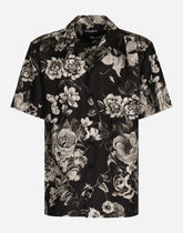 Silk Hawaiian shirt with floral print -  | Dolce & Gabbana