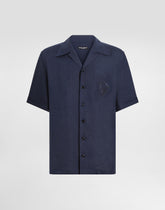 Linen shirt with logo embroidery -  | Dolce &amp; Gabbana