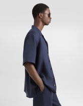 Linen shirt with logo embroidery -  | Dolce &amp; Gabbana