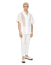 Hawaiian shirt with lace inserts -  | Dolce & Gabbana