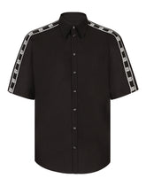 Cotton Martini-fit shirt with branded bands -  | Dolce & Gabbana