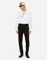 Cotton Mandarin-collar Martini-fit shirt -  | Dolce &amp; Gabbana