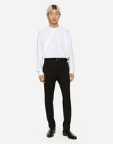 Cotton Mandarin-collar Martini-fit shirt -  | Dolce &amp; Gabbana