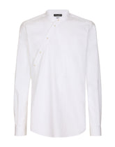 Cotton Mandarin-collar Martini-fit shirt -  | Dolce &amp; Gabbana