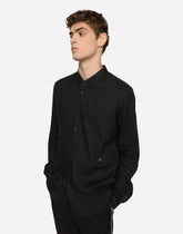 Linen Martini-fit shirt with DG hardware -  | Dolce &amp; Gabbana