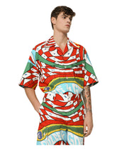 Carretto-print stretch drill Hawaiian shirt -  | Dolce & Gabbana