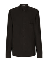 Cotton Martini-fit shirt with heat-sealed DG detail -  | Dolce &amp; Gabbana