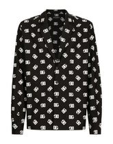 Cotton shirt with DG Monogram print -  | Dolce &amp; Gabbana