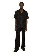 Silk jacquard Hawaiian shirt with DG Monogram -  | Dolce & Gabbana