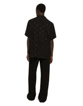 Silk jacquard Hawaiian shirt with DG Monogram -  | Dolce & Gabbana