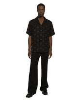 Silk jacquard Hawaiian shirt with DG Monogram -  | Dolce & Gabbana