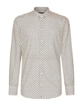Poplin Gold-fit shirt with DG logo print -  | Dolce & Gabbana