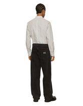 Poplin Gold-fit shirt with DG logo print -  | Dolce & Gabbana
