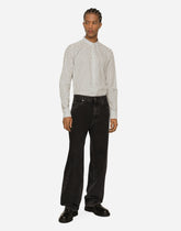 Poplin Gold-fit shirt with DG logo print -  | Dolce & Gabbana