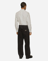Poplin Gold-fit shirt with DG logo print -  | Dolce & Gabbana