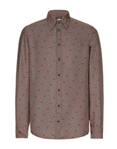 Silk Martini-fit shirt with tie print -  | Dolce &amp; Gabbana
