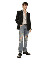 Poplin shirt with flower embroidery -  | Dolce &amp; Gabbana