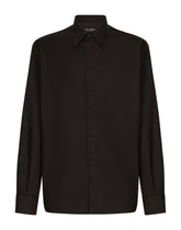 Silk and wool shirt with logo tag -  | Dolce &amp; Gabbana