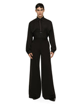 Silk and wool shirt with logo tag -  | Dolce &amp; Gabbana