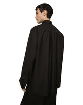 Silk and wool shirt with logo tag -  | Dolce &amp; Gabbana