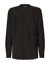 Martini fit silk shirt with plastron -  | Dolce &amp; Gabbana