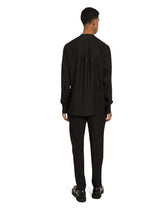 Martini fit silk shirt with plastron -  | Dolce &amp; Gabbana