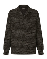 Padded cotton shirt with jacquard logo -  | Dolce & Gabbana