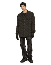 Padded cotton shirt with jacquard logo -  | Dolce & Gabbana