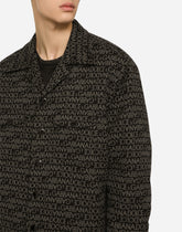 Padded cotton shirt with jacquard logo -  | Dolce & Gabbana
