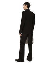Double oversize shirt in silk satin and organza -  | Dolce & Gabbana