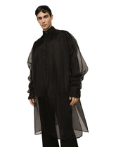 Double oversize shirt in silk satin and organza -  | Dolce & Gabbana