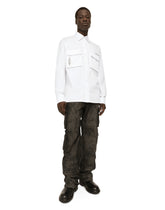 Cotton poplin shirt with logo print -  | Dolce & Gabbana