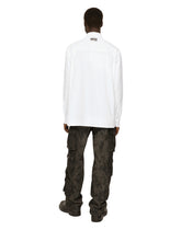Cotton poplin shirt with logo print -  | Dolce & Gabbana