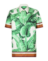 Silk Hawaiian shirt with banana tree print -  | Dolce &amp; Gabbana