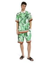 Silk Hawaiian shirt with banana tree print -  | Dolce &amp; Gabbana