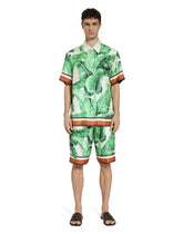 Silk Hawaiian shirt with banana tree print -  | Dolce &amp; Gabbana