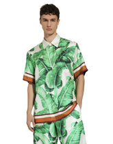 Silk Hawaiian shirt with banana tree print -  | Dolce &amp; Gabbana