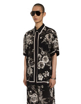 Silk Hawaiian shirt with floral print -  | Dolce &amp; Gabbana