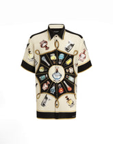 Silk shirt with perfume print -  | Dolce &amp; Gabbana